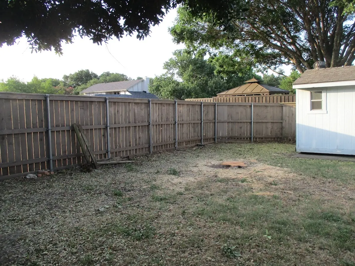 Cleared yard after professional tree removal in Rowan